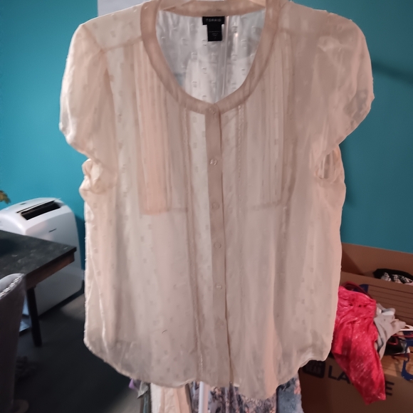 Sheer White Blouse by Express - Picture 1 of 4